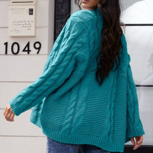 Open Front Cable-Knit Cardigan - The Trap Doll Hou$e BoutiqueOpen Front Cable-Knit Cardigan