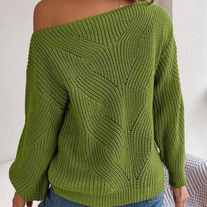 Openwork Long Sleeve Sweater - The Trap Doll Hou$e BoutiqueOpenwork Long Sleeve Sweater
